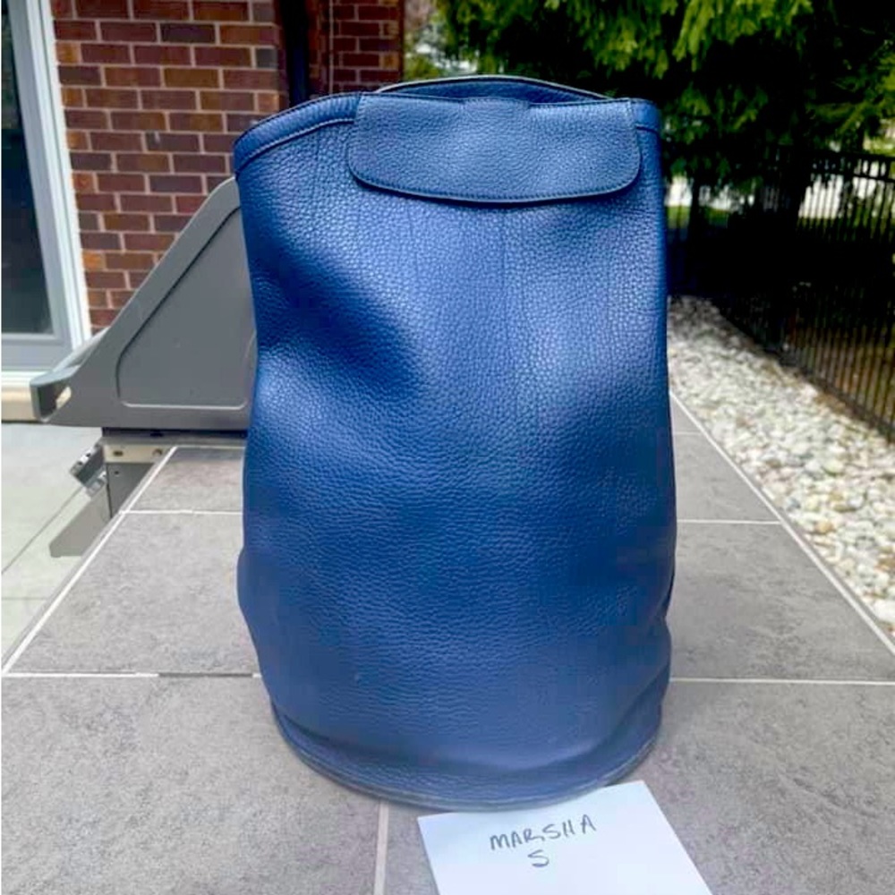 Hermes Bleu Saphir Taurillon Clemence Sherpa Backpack